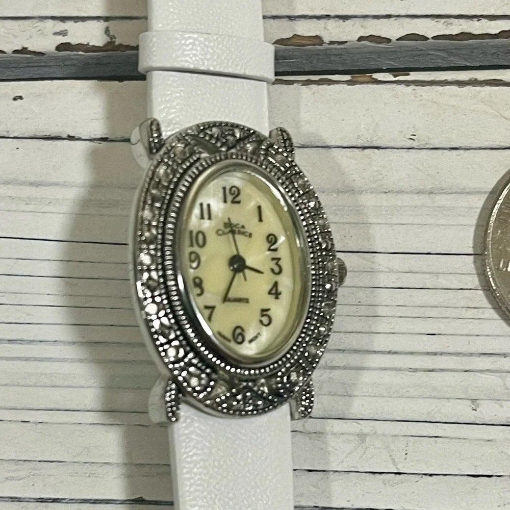 NEW BATTERY Vintage 90's Watch Boca‎ Classics Antique Victorian Mother Of Pearl